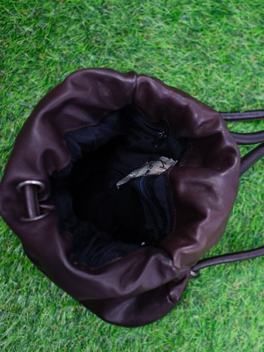 Leather Drawstring Backpack - Picture 5 of 10